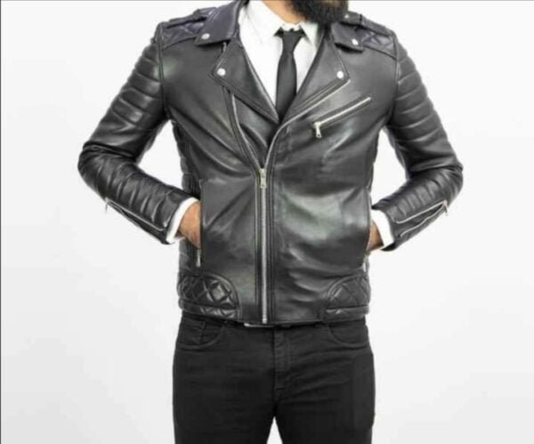 jacket en vrai cuir Réf 004 Noir
