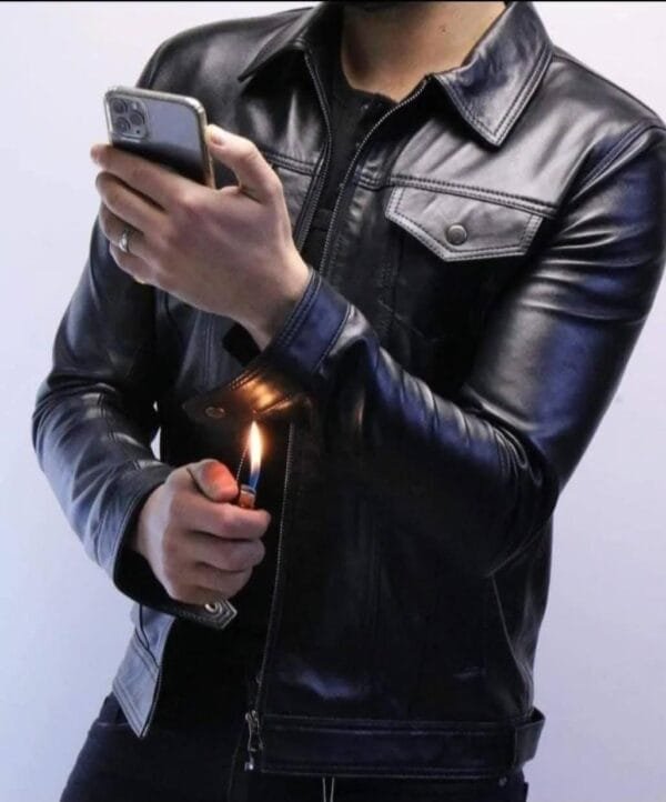 Veste en cuir véritable Ref 020